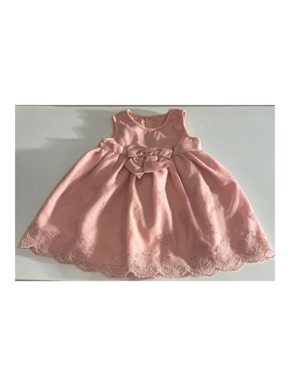 Baby Girl Pink Silk Bow Dress